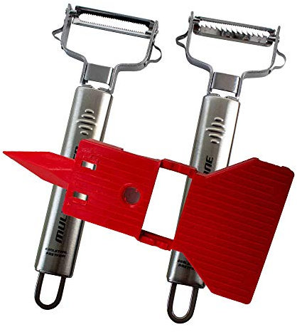 Muxel Spar-Schäler und Julienne Schneider Set mit Hobelplatte Gezahnte Zacken Klinge