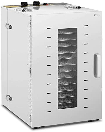 Royal Catering Deshidratador De Alimentos Máquina Secadora RCDA-1350/100S (Temporizador: 0-15 horas, Temperatura: 40-90 °C, 1500 W, 16 bandejas)