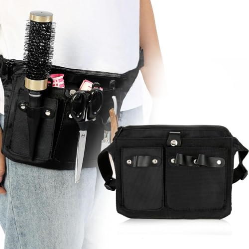 Jadeshay Barber Werkzeugtasche, Schwarze Friseur Werkzeugtasche mit Gürtel Professionelle Salon Friseurtasche Werkzeugtasche Scherentasche