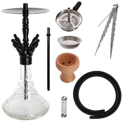 Kaya Shisha Elox Eco Giza - Aluminium Hookah 58cm mit 4 Anschlüssen und Zubehör (Glow in the Dark)