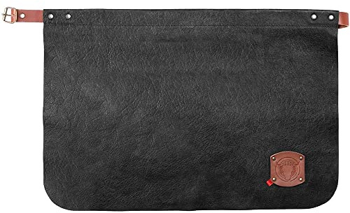 EXNER Leder-Schürze, Vorbinder Rusticstyle, für Service, Eventgastronomie, Barista, B60 x H40 cm, Farbe schwarz