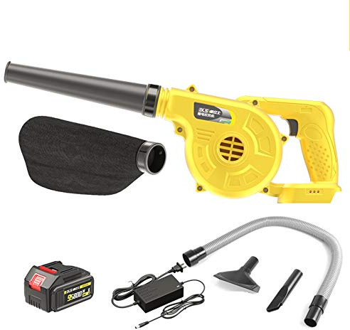 ACXZ Cordless Electric Leaf Blower and Vacuum Cleaner, Rechargeable Garden Sweeper, Handheld Vacs Cleaner with 70cm Extension Tube, with 21V Lithium Battery and Charger