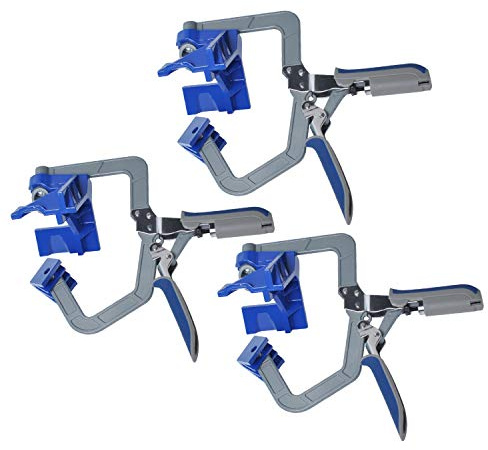 90 Degree Corner Clamp Right Angle Corner Clamps Tools T Joints Multifunction Adjustable Woodworking Corner Jig Fixed Pouch Installer, 3 Pack Locking Clamp