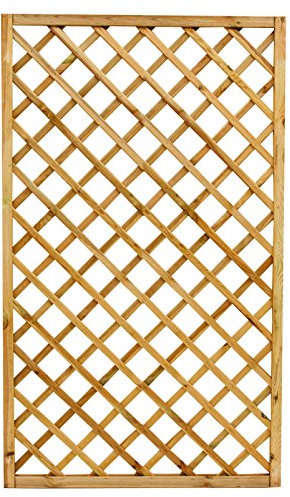 Inferramenta Koem Gitterplatte, rechteckig, aus imprägniertem Kiefernholz, mit Rahmen 35 x 35 mm, robust (90 x 180 cm)