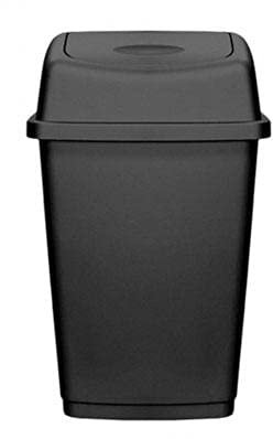 VTL® 50 LITRE PLASTIC WASTE SWING BIN - KITCHEN - HOME - RUBBISH - DUSTBINS - BLACK