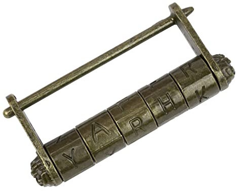 HMF Lucchetto a combinazione cinese antico | Lettere | 8 x 3,5 x 1,5 cm | Oro