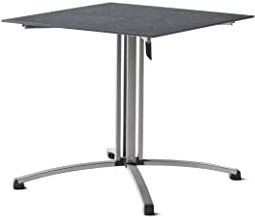 SIEGER Gastro-Tisch mit Säulenklapp-Gestell und Polytec® Platte, Gestell Graphit, Platte Schiefer anthrazit