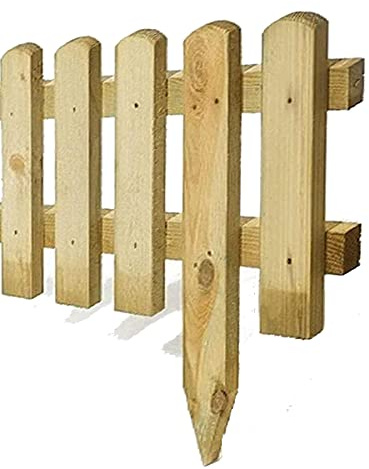 AAMEN 4Pcs Wooden Picket Fence Panels, Lawn Edging, Large Wooden Fencing, Natural Wood Decorative Picket Fence, Backyard, Garden Edging Border, Decorative Edging, Freestanding Fence-(30 x 120 x 3cm)