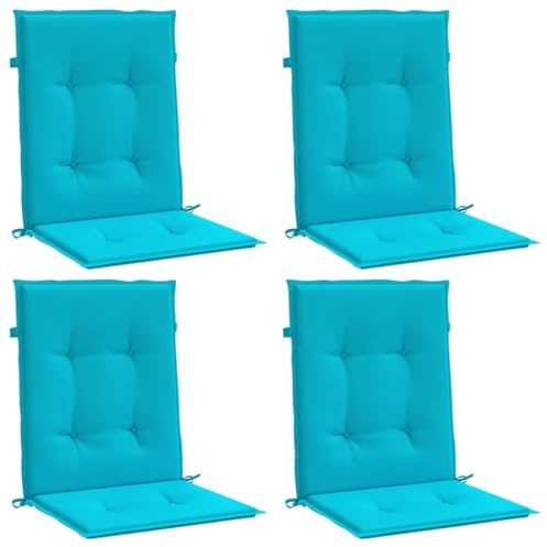 vidaXL Niedriglehner Auflage 4 STK., Sitzkissen für Gartenmöbel Hocker Ottomanen, Wasserabweisendes Sitzpolster, Sitzauflage Stuhlauflage, Türkis Stoff
