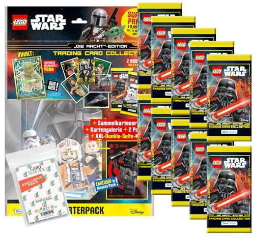 Bundle mit Blue Ocean Lego Star Wars - Serie 4 Trading Cards - 1 Starter + 10 Booster + Exklusive Collect-it Hüllen