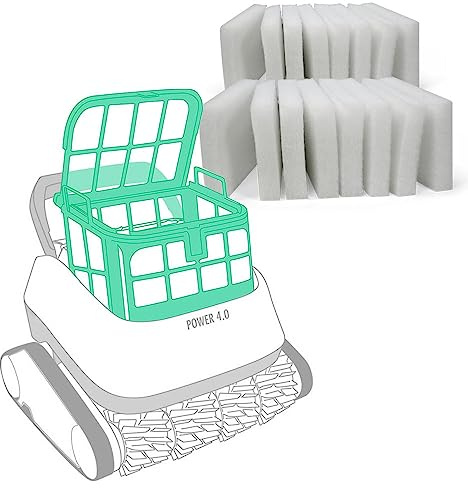 Feinfilter Flux - Ersatzfilter für vollautomatische Poolroboter Power 4.0 und Power Evolution 4.0 - Auswaschbar - Qualitativ hochwertiges Filtermaterial (16x Stück)