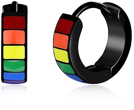 feilok Ohrringe Edelstahl Regenbogen Creolen Knorpel Huggie Männer Ohrstecker Ohrringe für Männer Damen