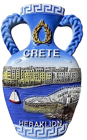 Heraklion Kühlschrankmagnet Kreta, Griechenland, Reise-Souvenir, 3D-Kühlschrankdekoration, Magnetaufkleber, Bastel-Kollektion