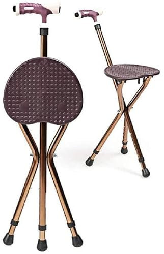 Canne de Marche Pliante avec siège Pliant, Canne de Marche avec siège Pliant, Chaise de Canne Pliante Portable en métal, Chaise de siège, Chaise de Canne de Voyage pour pêche, Jardin, Camping,