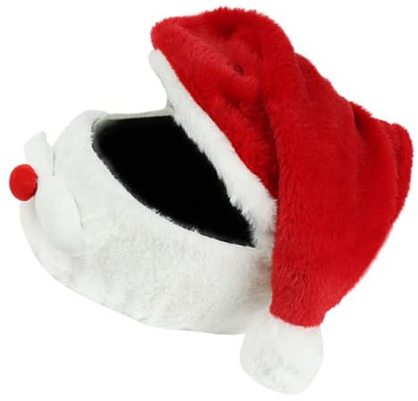 PRETYZOOM Weihnachtsmann Helmüberzug Motorroller Mütze Schützende Abdeckung Weich Waschbar Kratzfest Für Motorradhelm Festliche Nikolausmütze Weihnachtsdeko