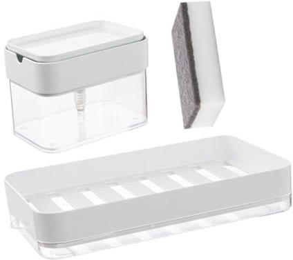 OUNONA Ensemble Distributeur De pour Salle De Bain Distributeur De Liquide Vaisselle pour Cuisine Boîte À Liquide avec De e Vaisselle