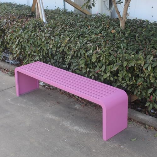 GAMAK Gartenbank Metall Wetterfest, Gartenbank 3sitzer, Parkbank Eisen Bank Blumenbank Gartenbank Metall Gartenmöbel für Garten Park Balkon (Color : Pink, Size : 150cm)