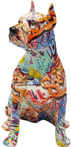Kare Design Deko Figur Graffiti Dog, Mehrfarbig, Deko Objekt, Hund Motiv, bunt, 41x34x21 cm (H/B/T)