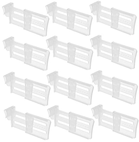 DOITOOL 12pcs Adjustable Refrigerator Side Door Clip Divider Set – Expandable Fridge Drawer Organiser with Extendable Separator Panels for Kitchen Storage