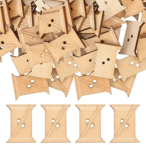 SEWACC Wooden Yarn Bobbins Thread Yarn Bobbin Tool for Sewing Knitting Cross Stitch and Embroidery Accessories Lightweight Sewing Craft Organiser Wood for DIY Projects