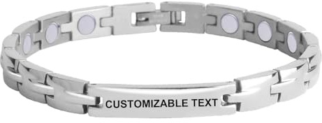 HAQI DIY Personalisiertes Magnetarmband Titanarmband Damen - Personalisiertes Schmuckgeschenk (3500 Gauss)