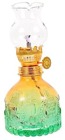 RORPOIR Glas Kerosinlampe Für Innenbereich Vintage Öllampe Petroleumlaterne Tischlampe Dekoration Für Wohnzimmer Küche Öllaterne Mit Laternendochte