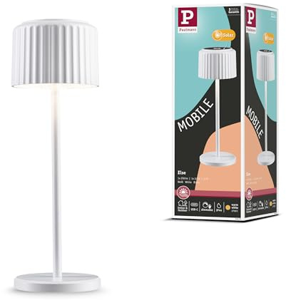 Paulmann 94879 Solar LED Akkuleuchte Else IP44 2700K Weiß USB-C Akku mobile Tischleuchte