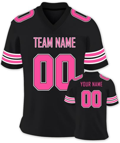 FwSYouMAI Personalizzata Maglietta da Football Americano Uniformi Nome della Squadra Personalizzato per Uomo e Donna e Bambino
