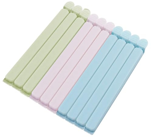 Lot de 10 grandes pinces à sachets alimentaires pour le stockage des aliments, 20 cm, grandes pinces alimentaires robustes en plastique réutilisables pour collation, café, maison, voyage, camping