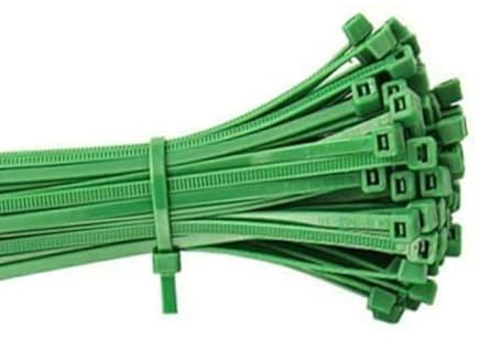 Lot de 100 colliers de serrage en plastique verts pour jardinage et électriciens (2,5 x 100 mm)