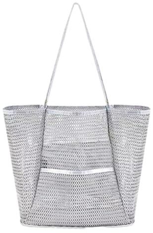 Generisch Mesh-Strandtasche, Mesh-Tasche für den | Pooltaschen,Reisetasche mit großem Fassungsvermögen, faltbare Umhängetasche, Sandspielzeug-Einkaufstasche für, Schwimmbad, Picknick