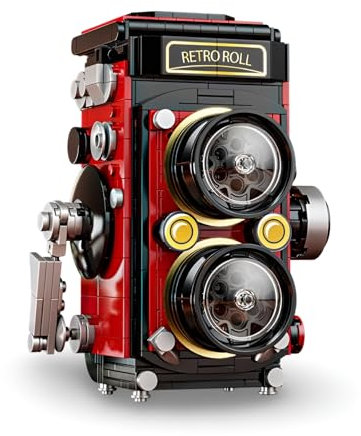 Klassische Retro Kamera Bausteine Spielzeug, 719 Teile Ideas Kamera Set Schreibtisch Deko Modell, Deko Kamera Klemmbausteine with Liht, Geschenk für Erwachsene und Kinder (Ohne Farbbox)
