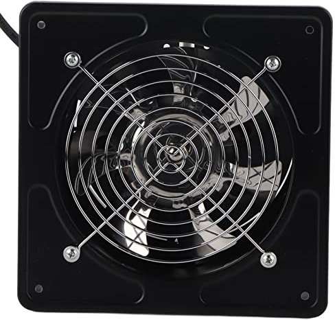 190mm 40W Wall Mounted Exhaust Fan Low Noise, 2800r/min High Air Ventilation Efficiency Kitchen Bathroom Exhaust Fan for Home Bathroom Kitchen Garage Air Vent Ventilation (Black)