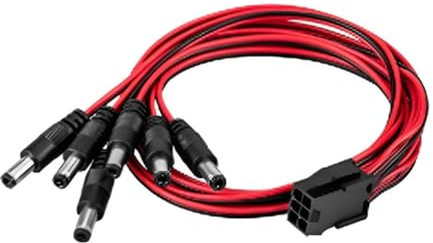Bnnlqpsttg Tarjeta gráfica PCI-E 6 a 6 puertos DC 5,5 x 2,5 mm macho cable de alimentación 12 V