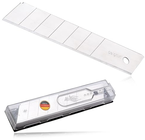 Delphin®-Abbrechklingen | Cuttermesser Klingen 25 mm | 0,8 mm stark | 10 Klingen im Spender.