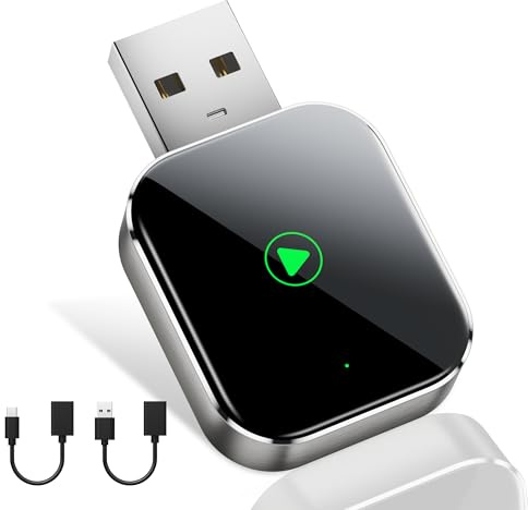 Mini CarPlay Wireless Adapter for Apple iPhone - Converts Wired to Wireless CarPlay Adapter, CarPlay Dongle Stick for Apple Wired CarPlay Cars & for iPhone iOS 10+, USB & Type-C, Plug & Play
