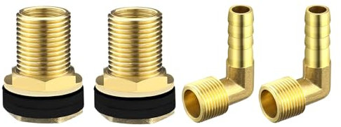 Accesorios de latón con sellos de goma, conectores de tanques de agua, resistentes a la corrosión, adaptador de presión para tanques de agua