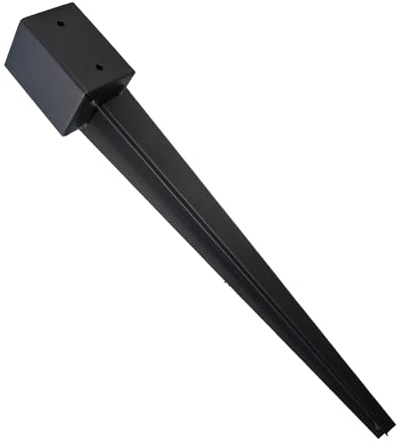 Heavy Duty Black Galvanised Pergola Post Spike – Fence Post Ground Anchor for Wooden Posts (100mm - 4x4)