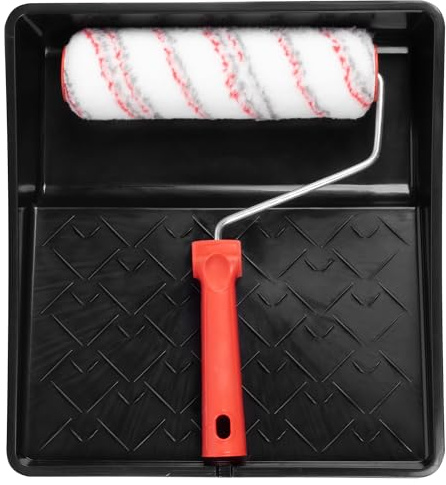 Hardys 9 Inch Long Paint Roller Set - Medium Pile Woven Fabric Sleeve, Paint Tray, Roller Frame | Roller Paint Brush Set, Perfect for Emulsion Paint, Masonry Paint and Rough Surfaces