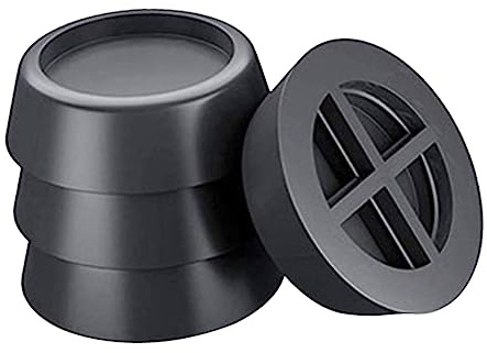 NUOBESTY 4pcs Rubber Washing Machine Feet Anti-vibration Pads for Noise Reduction and Heightening, Non-slip Furniture Riser Protectors Suitable for Dryers and Home Furniture, Black