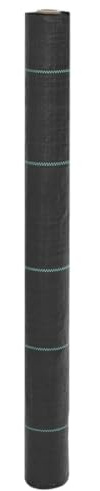 Teenpull Toile anti-mauvaises herbes noire, 1 x 5 m, tissu PP, non-tissé de jardin stabilisé aux UV pour un contrôle efficace des mauvaises herbes, film de paillage respirant pour le jardin et