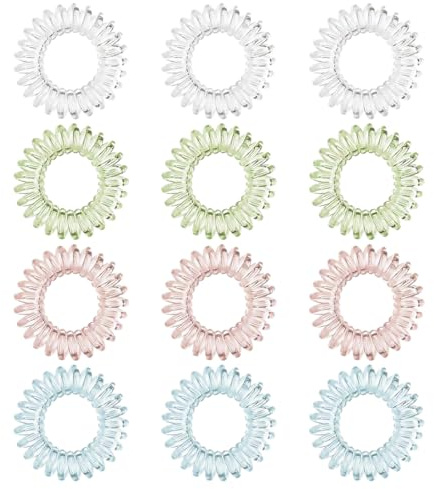 12 Stück Spiral-Haargummis für Frauen, Spiralhaargummis für dickes Haar, Telefonkabel Haargummi, Elastisch Zopfgummi, Haargummi Damen, Haarband Telefonkabel für Mädchen und Damen