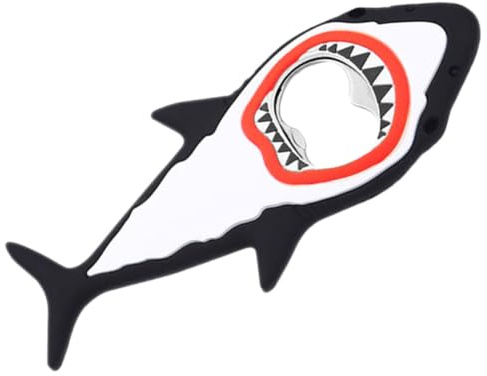 Angoily Ouvre-bouteille Aimanté Forme de Requin Noir Décapsuleur Compact et Portable pour Bières et Sodas Accessoire Pratique pour Camping et Fêtes