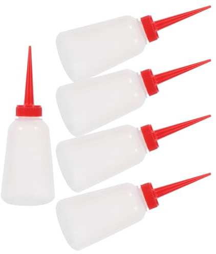 TEHAUX Distributore di Olio per Cucire 250 Ml in Plastica Trasparente a Beccuccio Lungo 5 Pezzi per Lavori Fai da Te e Manutenzione Macchine da Cucire e Ricamo