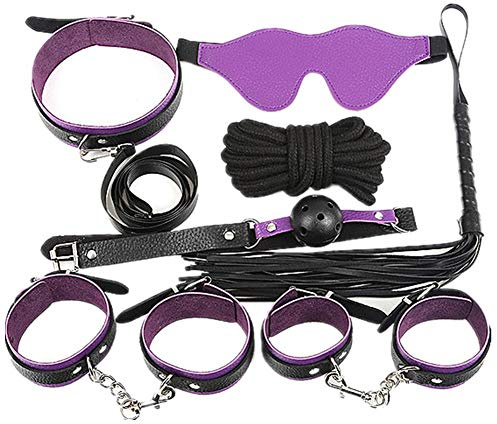 Juego de bondage en la cama-Juguetes para adultos-Para condimentar sus lovemaking-rotiques-SM-Accessoires accesorios para hombres-Accesorios para parejas-Accesorios para mujeres-Negro + morado