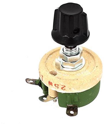 sourcing map Keramik Drahtgewickelt Potentiometer einstellbar Widerstand R | 25W 100 Ohm Runde, 25W, 100 Ohm, Runde, Keramik, Drahtgewickelt, einstellbar, Widerstand R