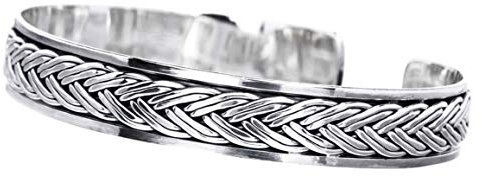 Massiver Wikinger Armreif ROHAN Ø 6 cm Zopfmuster Freundschafts Armschmuck 925 Sterlingsilber