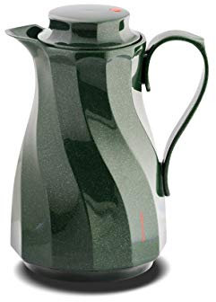 ROTPUNKT Isolierkanne 910 Theresia 1,0 l | Zweifunktions-Drehverschluss | BPA Frei- gesundes Trinken | Made in Germany | Warm + Kalthaltung | Glaseinsatz | Sparkling Green