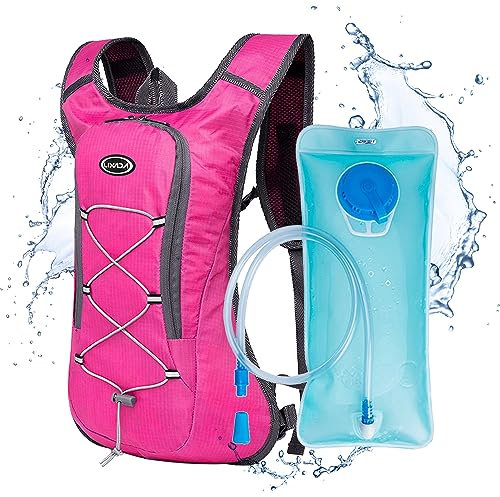 Lixada Trinkrucksack, Wanderrucksack mit 2L Wasserblase, Sportrucksack, Atmungsaktiver Ultraleichter Fahrradrucksack, Laufrucksack für Wandern Klettern, Fahrradfahren, Laufsport, Camping