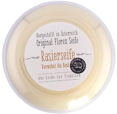 Rasierseife 100 g mit Schafmilch Nassrasur Seife Kokosöl in Dose | Klassische Rasierseife mit Bio-Schafmilch, Kokosöl, Glycerin und Lanolin – cremiger Schaum, ohne Silikone und Füllstoffe